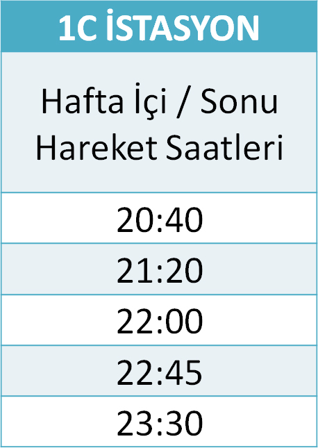 1 - İSTASYON HATLARI Otobüsü Saatleri